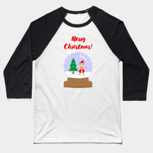 Snow globe with winter landscape and bull inside Baseball T-Shirt